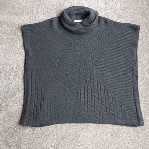 Reitmans Dark Grey Knit Turtle Neck Poncho Sweater